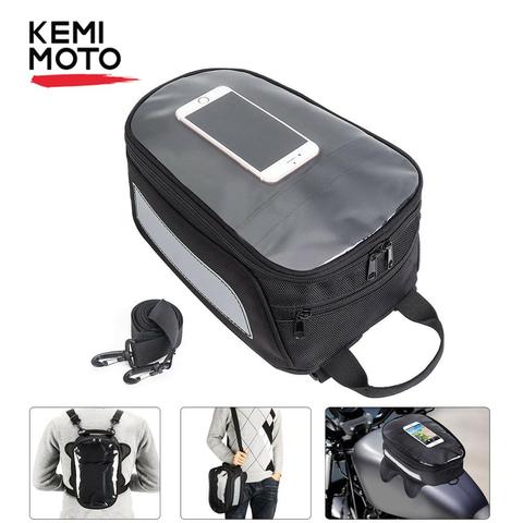 KEMiMOTO – sac magnétique pour réservoir d'huile et de carburant, sacoche de selle pour moto, support de téléphone, rangement pour Honda, Yamaha, Aprilia, RSV1000 ► Photo 1/6