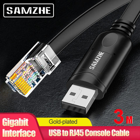 SAMZHE – câble USB vers RJ45, convertisseur série RS232, adaptateur, modem pour routeur, câble pour Console RJ 45 8P8C ► Photo 1/6