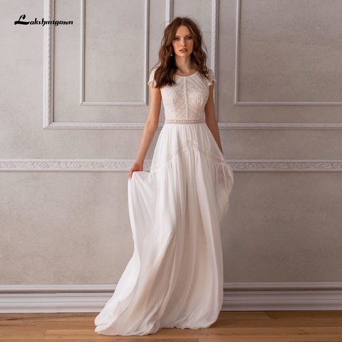 Lakshmigown – Robe de mariée Longue et Simple, style Boho, dos nu, dentelle, Vintage, tenue de mariage Chic, 2022 ► Photo 1/6