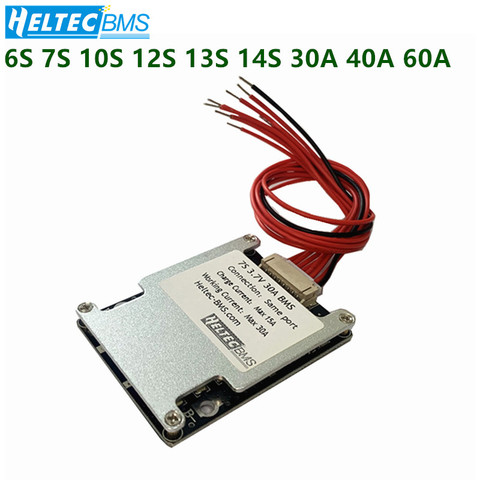 Vente en gros 6S 7S 10S 13S 12S 14S 30A 40A 60A BMS Balance Board pour 18650 36V 24V 48V vélo électrique outils électriques dans 1200W ► Photo 1/6