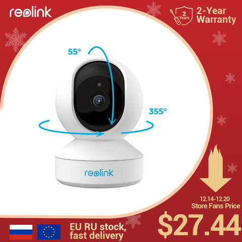 Reolink caméra IP intérieure wifi 3MP Super HD panoramique et inclinaison 2 voies Audio 24/7 enregistrement détection de mouvement caméra maison intelligente pour bébé nounou E1 ► Photo 1/6