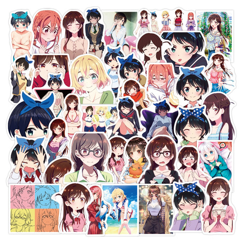 10/50 Pièces Anime Louer UNE Copine Autocollants Mignon Kawaii Anime Filles Autocollant pour Ordinateur Portable à Roulettes BRICOLAGE Jouets Stickers Moto ► Photo 1/6