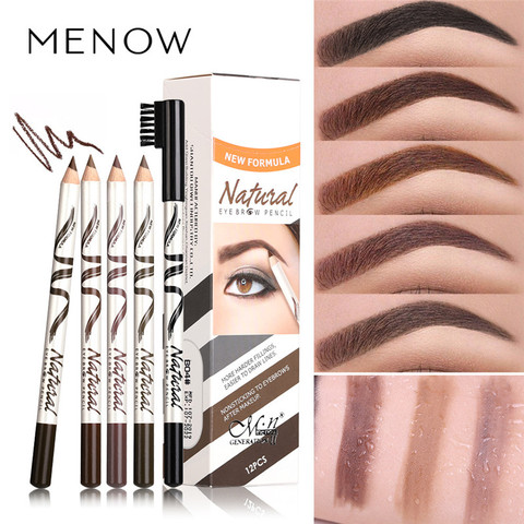 1 pièces sourcil imperméable noir brun café sourcil tatouage crayon longue durée rehausseur de sourcils avec brosse maquillage cosmétique outils ► Photo 1/6