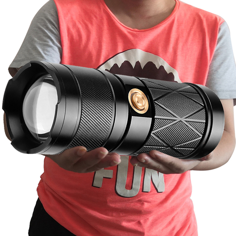 XHP90.2 Super lumineux Led Double tête lampe de poche étanche Rechargeable Zoomable torche travail lumière projecteur projecteur lanterne ► Photo 1/6