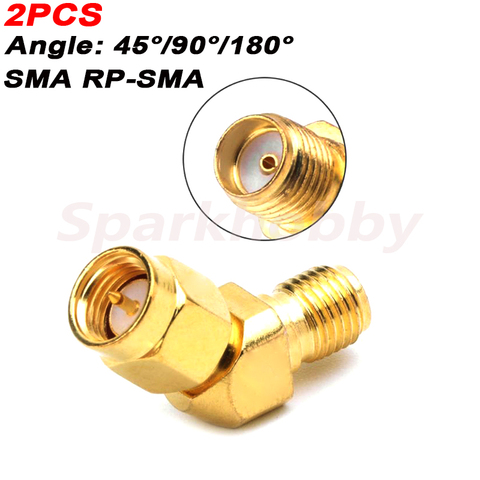 2 adaptateurs SMA / RP-SMA à SMA/RPSMA, prise mâle et femelle, Angle de prise 45/90/180 degrés, connecteur Coaxial RF ► Photo 1/6