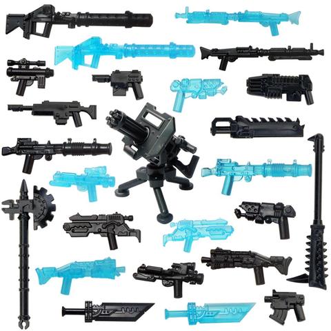 50 pcs/lot Duploed militaire armée ville Police pistolet armes pour 4cm mini poupées MOC blocs de construction brique jouets pour enfants ► Photo 1/6