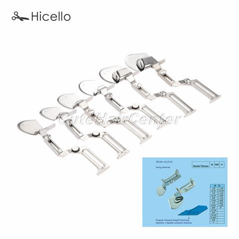 Hicello-plieuse droite pour 1 aiguille, A11/S72L, pour Machine de point de verrouillage, 1/8 