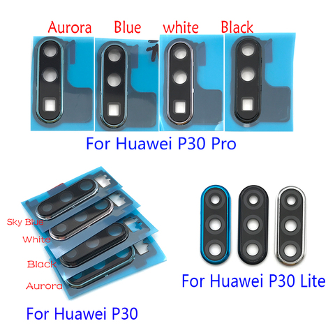 Nouvelle lentille arrière en verre de caméra avec support de cadre de couverture pour Huawei P30 Lite P30 Pro ► Photo 1/2