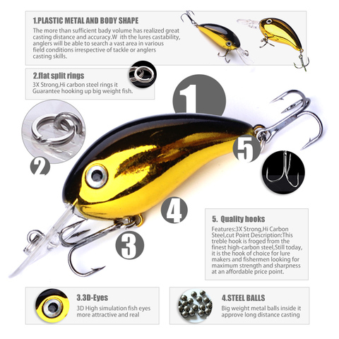 Banshee 43mm 6g Mini appâts de pêche appâts de pêche Minnow Wobbler leurres de pêche brochet appâts durs ► Photo 1/6