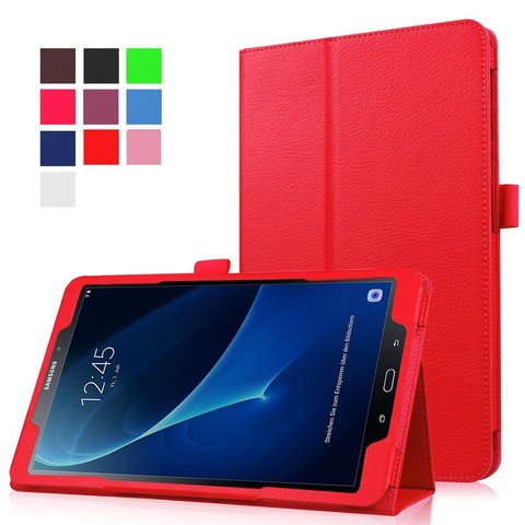 Tab A6 10.1 pouces 2016 tablette SM-T580 T585 T587 étui en cuir PU support couverture veille automatique/réveil pour Samsung Galaxy Tab A A6 10.1 étui ► Photo 1/6