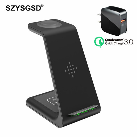 SZYSGSD – support de chargement sans fil Qi, 3 en 1, pour iPhone 12, 12 Pro, XS, Max, Apple watch 6, 5, 4, chargeur Airpods Pro ► Photo 1/6