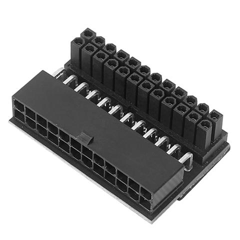 ATX 24Pin femelle à 24Pin mâle adaptateur d'alimentation 90 degrés bureau carte mère 24 broches câble connecteur pour câble d'alimentation ► Photo 1/6