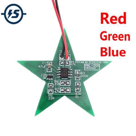 Kit de bricolage étoile à cinq branches respiration lumière dégradé lumière LED pour noël soudure formation rouge vert bleu ► Photo 1/6