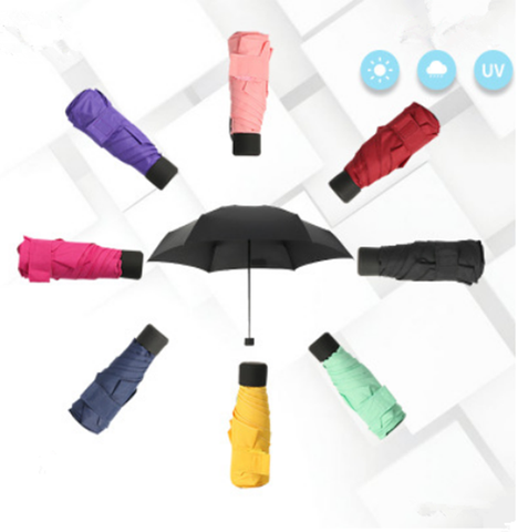 Mini poche parapluie femmes UV pliant petits parapluies 180g pluie femmes imperméable hommes soleil Parasol pratique filles voyage ► Photo 1/5