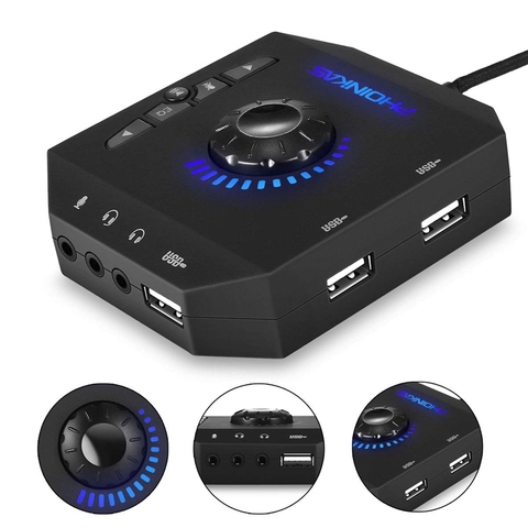 Profession ordinateur USB carte son canal 7.1 Audio adaptateur convertisseur Audio Interface pour PC portable externe carte son ► Photo 1/6