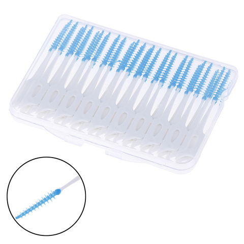 40 pièces adultes brosses interdentaires nettoyer entre les dents brosses à dents cure-dents brosse à dents dentaire outil de soins bucco-dentaires fil dentaire ► Photo 1/6