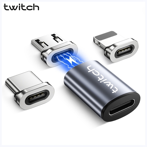 Adaptateur magnétique Twitch USB Type C pour iPhone Xiaomi Samsung USB C femelle vers USB Micro iOS aimant USB type-c convertisseur connecteur ► Photo 1/6