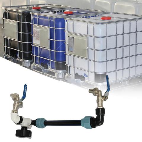 Adaptateur de robinet de réservoir IBC robinet de filetage de réservoir IBC en polyéthylène avec 1 Tube et 2 connecteurs incurvés adaptateur de vidange ► Photo 1/6