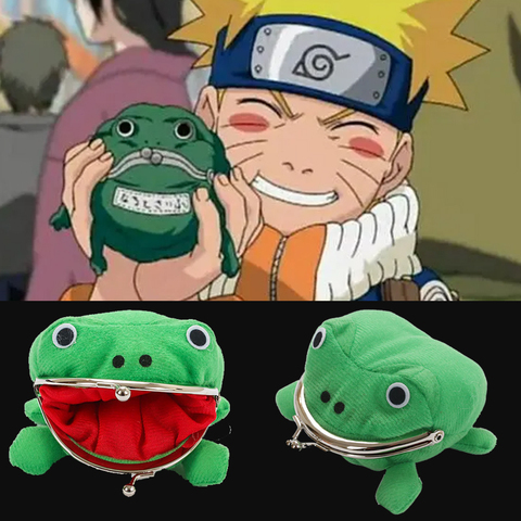 Gros Anime Naruto grenouille porte-monnaie porte-clés mignon dessin animé flanelle portefeuille clé porte-monnaie Cosplay en peluche école prix cadeau ► Photo 1/6