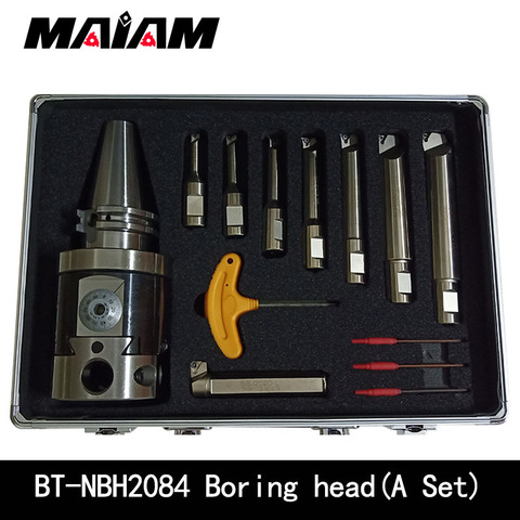 NBH2084 alésage-outil-costume tête d'alésage fine BT30 BT40 BT50 porte-outil + 8 pièces 20mm alésage barre alésage rang 8-280mm jeu d'outils d'alésage ► Photo 1/6