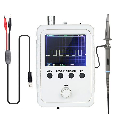 KKmoon – Mini Oscilloscope numérique Portable TFT 2.4 pouces, Kit d'analyse logique avec adaptateur d'alimentation et sonde de câble Oscilloscope BNC Clip ► Photo 1/6