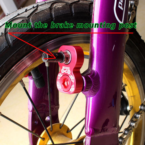 VTT convertisseur de frein V support de frein support de Cycle cadre adaptateur de frein vélo V frein rallonger accessoires noir/rouge ► Photo 1/6