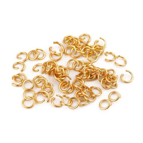 200 pièces 3-12mm or 304L en acier inoxydable fendu anneaux ouvert saut anneaux pour la fabrication de bijoux collier à faire soi-même artisanat accessoires en gros ► Photo 1/6