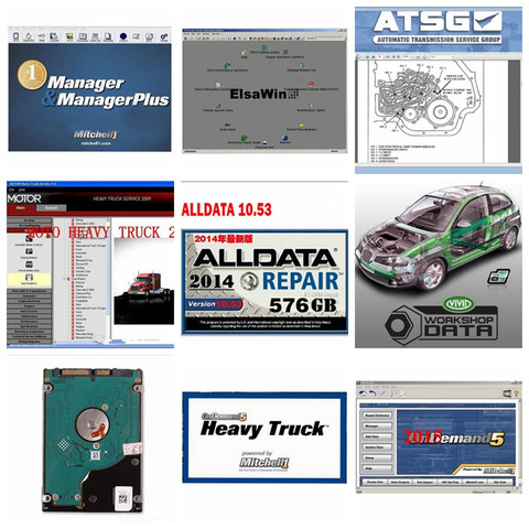 2022 logiciel de réparation automatique hors ligne Alldata 10.53 Mit.chell on de.mand 2015 + AutoData + toutes les données + ElsaWin + vive 1 to HDD pour voiture/camion ► Photo 1/6