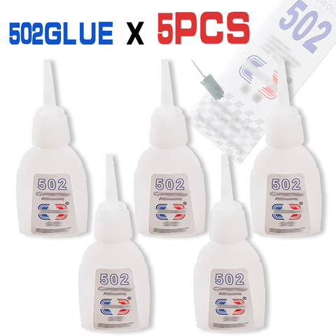 5 pièces haute qualité 502 Super colle ABN BOND multi-fonction colle véritable Cyanoacrylate adhésif forte liaison rapide pour les outils de bureau ► Photo 1/6