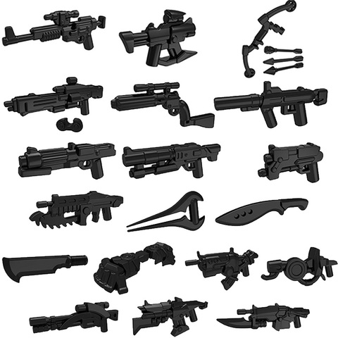 Lot de 10 pièces de blocs de construction Star Halo Science Fiction, Mini guerre Future armes à feu, couteaux, jouets cadeaux pour enfants PGPJ0025 ► Photo 1/6