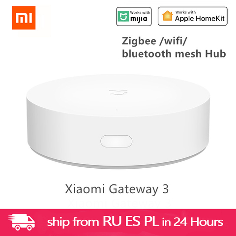 Xiaomi Mijia passerelle 3 multi-mode Smart Home Hub commande vocale travail avec ZigBee WIFI Bluetooth maille porte corps capteur d'humidité ► Photo 1/6