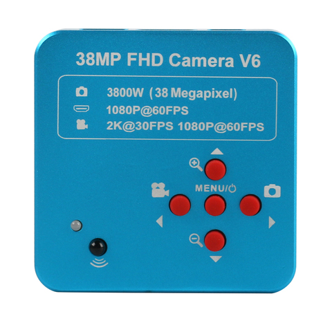 38MP 2K HDMI caméra de Microscope vidéo 1080P 60FPS C-MOUNT Interface capteur Panasonic avec télécommande carte mémoire 8G ► Photo 1/1