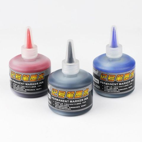 1 bouteille 50ml recharge encre pour recharge encres marqueur stylo noir rouge bleu 3 couleurs ► Photo 1/6