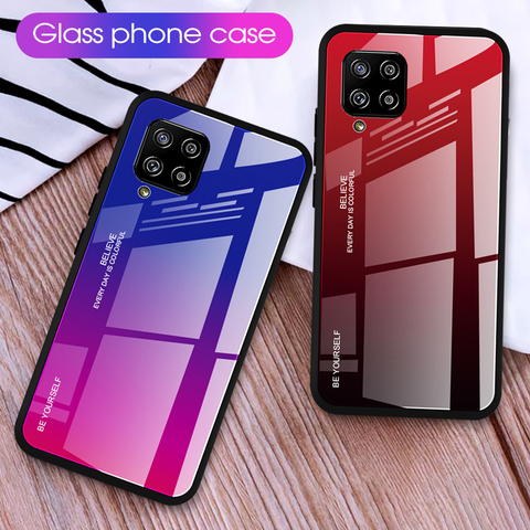 Coque antichoc pour Samsung Galaxy A51 S20 FE S21 Ultra S20 Plus A21S A42 5G Plus A71 A41 A21 dégradé verre trempé Coque ► Photo 1/6