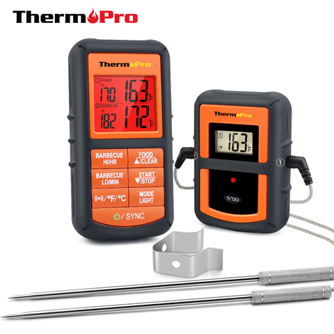 ThermoPro TP-08S 100 m À Distance Sans Fil Alimentaire Cuisine Thermomètre Double Sonde Pour BARBECUE, Fumeur, Grill, Four, viande Avec Minuterie ► Photo 1/6