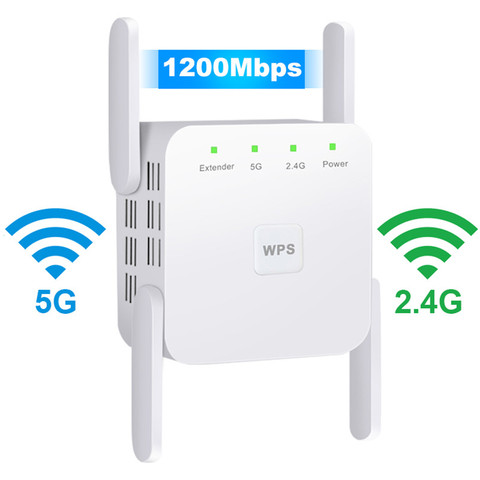 2.4G 5Ghz sans fil WiFi répéteur WiFi Booster 300M 1200 Mbps WiFi amplificateur 802.11AC 5G Wi-Fi longue portée Extender Point d'accès ► Photo 1/6