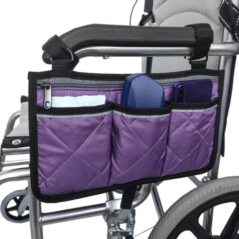 Sac de rangement latéral accoudoir de fauteuil roulant, pochette Portable adaptée à la plupart des roues de marche et accessoires d'équipement Mobile ► Photo 1/6