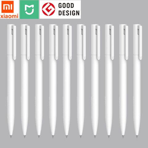 Xiaomi mijia – stylo de luxe blanc, stylo à encre noire 0.5mm, mignon, rouleau, outil d'écriture, papeterie scolaire et de bureau pour étudiants ► Photo 1/4