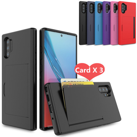 Coque à rabat couleur bonbon avec fentes pour cartes, étui pour Samsung Galaxy Note 10 + A10E A20 A30 S10 5G Plus S10E ► Photo 1/6