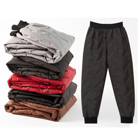 Hiver bas coton pantalon plus épais tenue de femme taille haute pantalon coupe-vent chaud hiver pantalon ► Photo 1/6