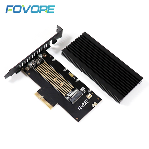 Adaptateur PCI-e M.2 m key NVMe NGFF M.2 SSD 2280 à PCI-e X4, carte de convertisseur M2 PCI e PCI express avec dissipateur thermique ► Photo 1/6