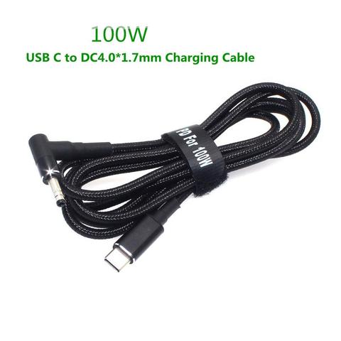 Connecteur de chargeur PD 100W USB type-c mâle vers DC4.0 X 1.7mm mâle, câble adaptateur pour Xiaomi RedmiBook 14 et Lenovo 1.8m ► Photo 1/6