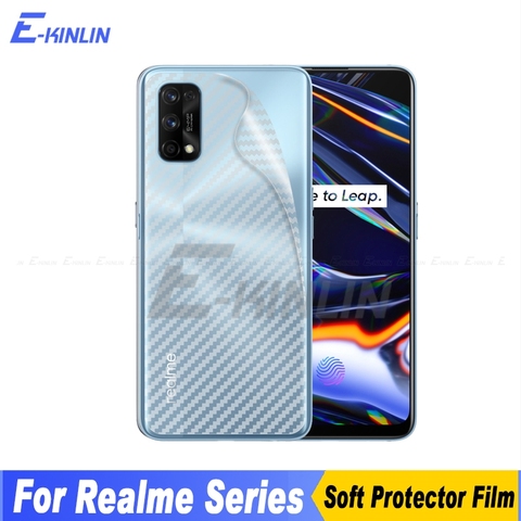 Film autocollant de protection d'écran de couverture arrière en Fiber de carbone pour Realme 7 5G 7i 5i 6i 6S 5 5s 6 X3 Super Zoom XT X2 Pro pas de verre ► Photo 1/6