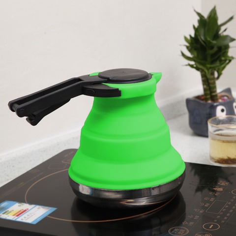 Bouilloire pliable en Silicone 3 couleurs 1,5l | Portable, bouilloire en plein air, Camping voyage randonnée, outils de cuisine, thé, café ► Photo 1/6