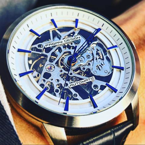 PAGANI DESIGN-montre de marque en cuir doré pour hommes, automatique, squelette mécanique, étanche, collection 2022 ► Photo 1/6