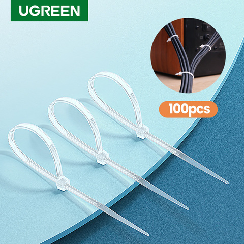 Ugreen – attaches de câble à fermeture éclair autobloquantes, 100 pièces, pour enrouleur de câble, sangle, pince, gestion de câbles, organisateur, boucle à crochet ► Photo 1/6