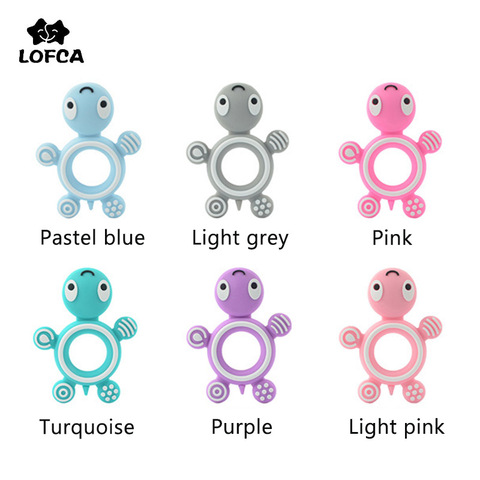 LOFCA-anneau de dentition pour bébé, tortue en Silicone de qualité alimentaire sans BPA, jouets de dentition, DIY allaitement, sucette chaîne, collier ► Photo 1/6