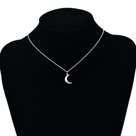 Colliers avec pendentif lune pour femmes, collier bohème de couleur argent, ras du cou, Simple, bijoux ► Photo 1/6