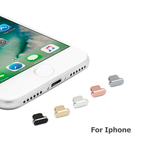 Matériel en aluminium Anti prise de poussière Port de charge pour iPhone Xs Max XR X 8 Plus 7 6s 5s 5 SE pour iPad Mini téléphone accessoires Gadget ► Photo 1/6