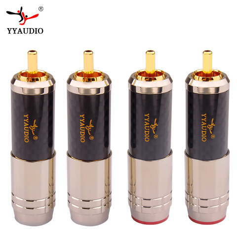 High End 24K Gold plated Brass Male RCA Plug Connector Adapter With Lock Hifi Audio Video AMP TV AV DVD Signal Cable DIY ► Photo 1/6